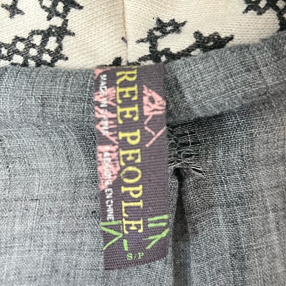 RARE Free People Cream & Black Bird Print Wide Lapel Fitted Cardigan Jacket S - Picture 6 of 8